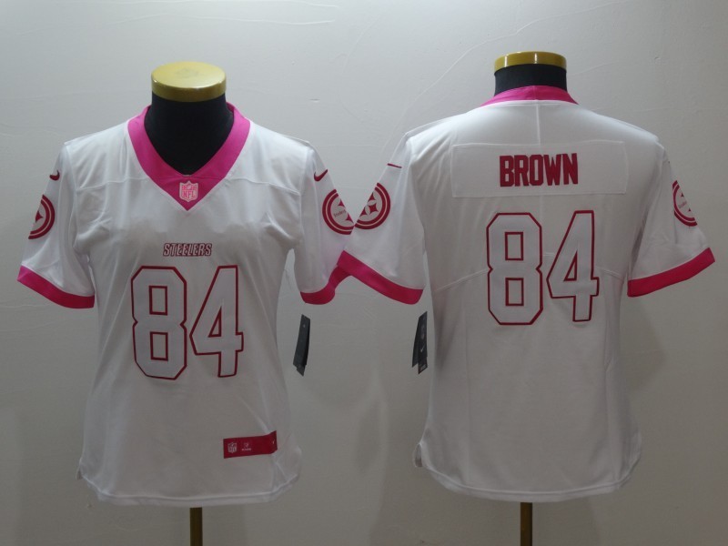 Women White Pink Limited Rush jerseys-127